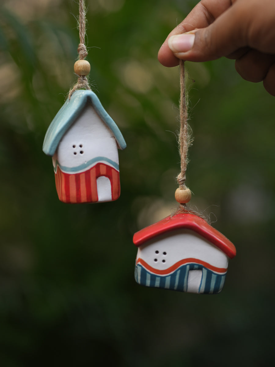 Holiday House Ornaments (Set of 2)