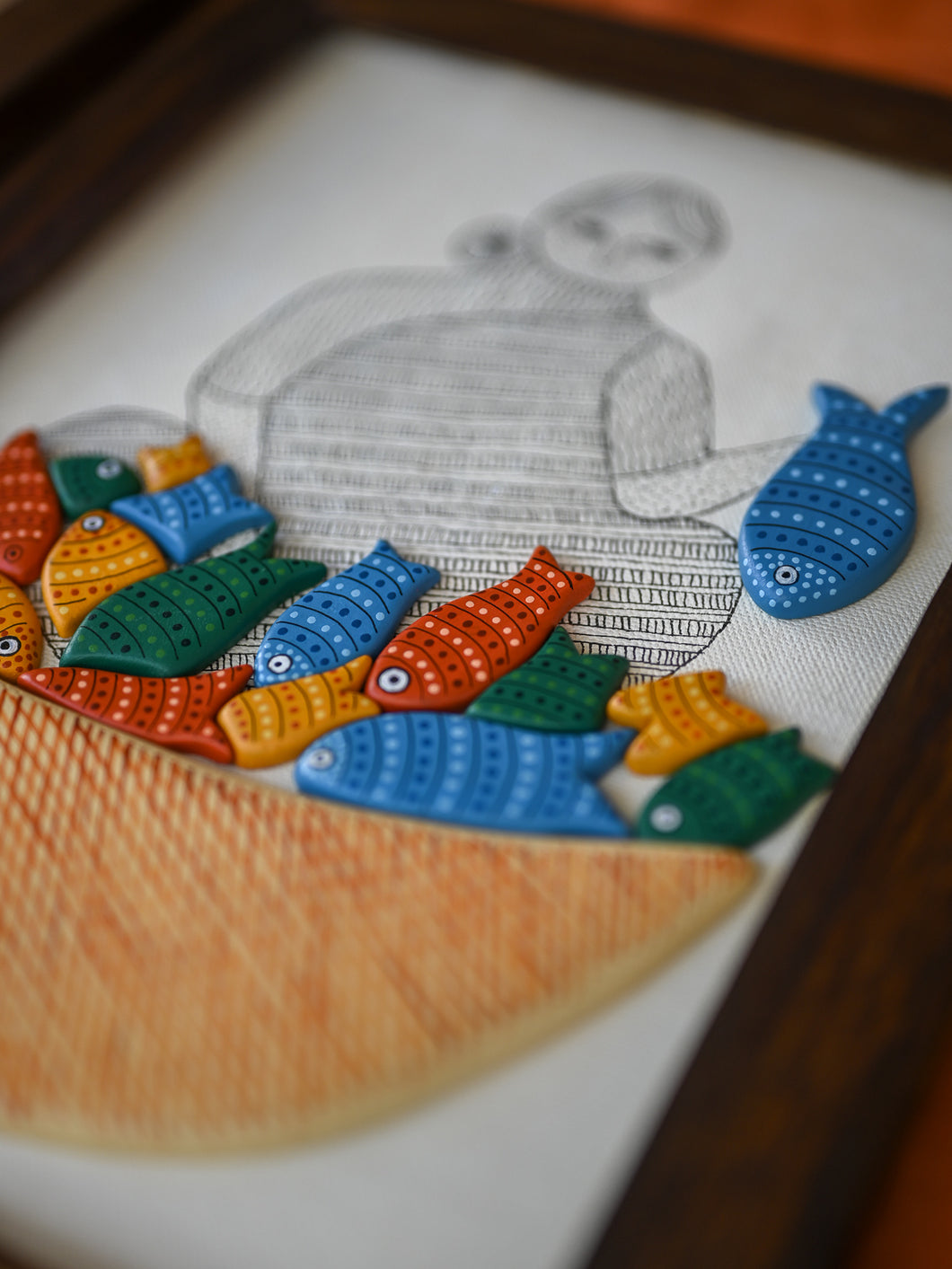 Ceramic Wall Art // Fisherwoman