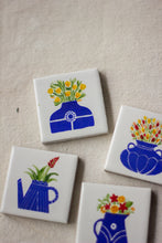 Load image into Gallery viewer, Blue Vase Fridge Magnets (Set of 4)
