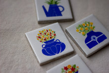 Load image into Gallery viewer, Blue Vase Fridge Magnets (Set of 4)
